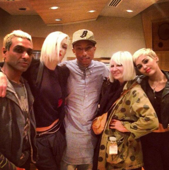 Miley Cyrus, Pharrell, Gwen Stephanie, Instagram, Twit pic Miley Cyrus, Pharrell, Gwen Stephanie, Instagram, Twit pic